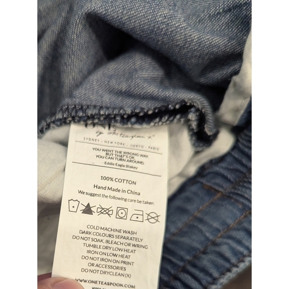 NWT Anthropologie X One Super Trackie Denim Shorts Size XS - Picture 7 of 12